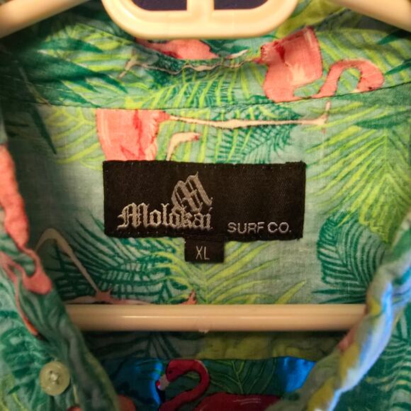 Molokai Surf Club Flamingo Button Down Shirt - Picture 4 of 6